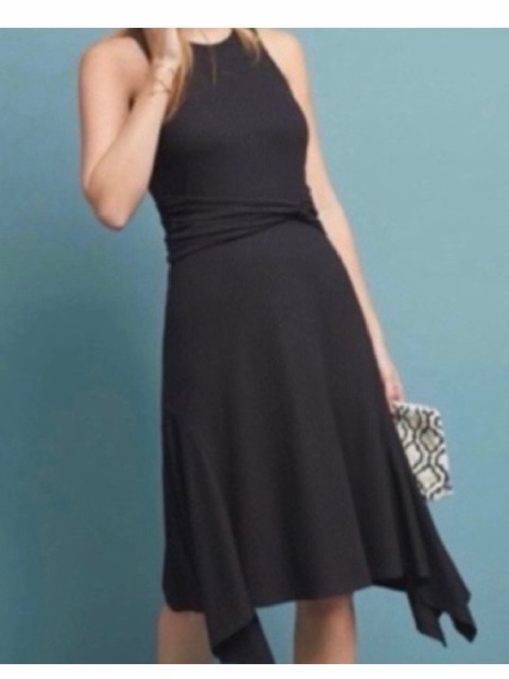 Anthropologie Kingsolver Handkerchief Ribbed Dress NWT